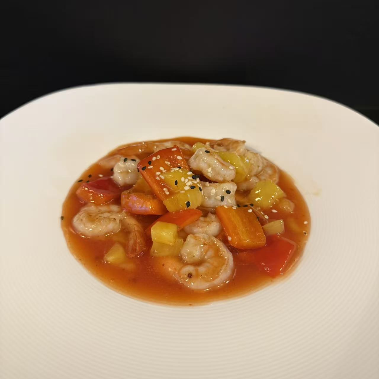 Gamberi in salsa agrodolce